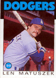 1986 Topps Baseball Cards      109     Len Matuszek